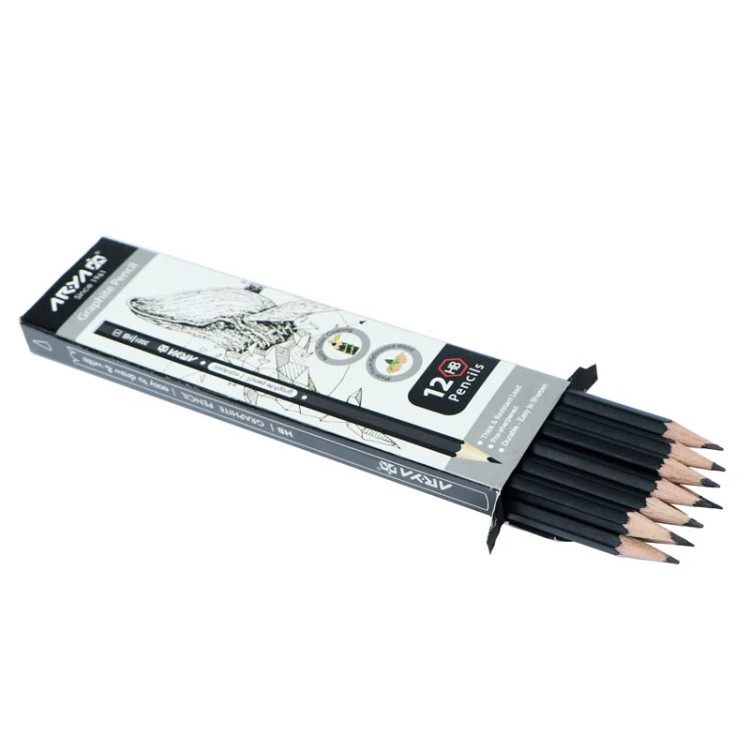 مداد مشکی آریا Arya 3001HB بسته 12 عددی
